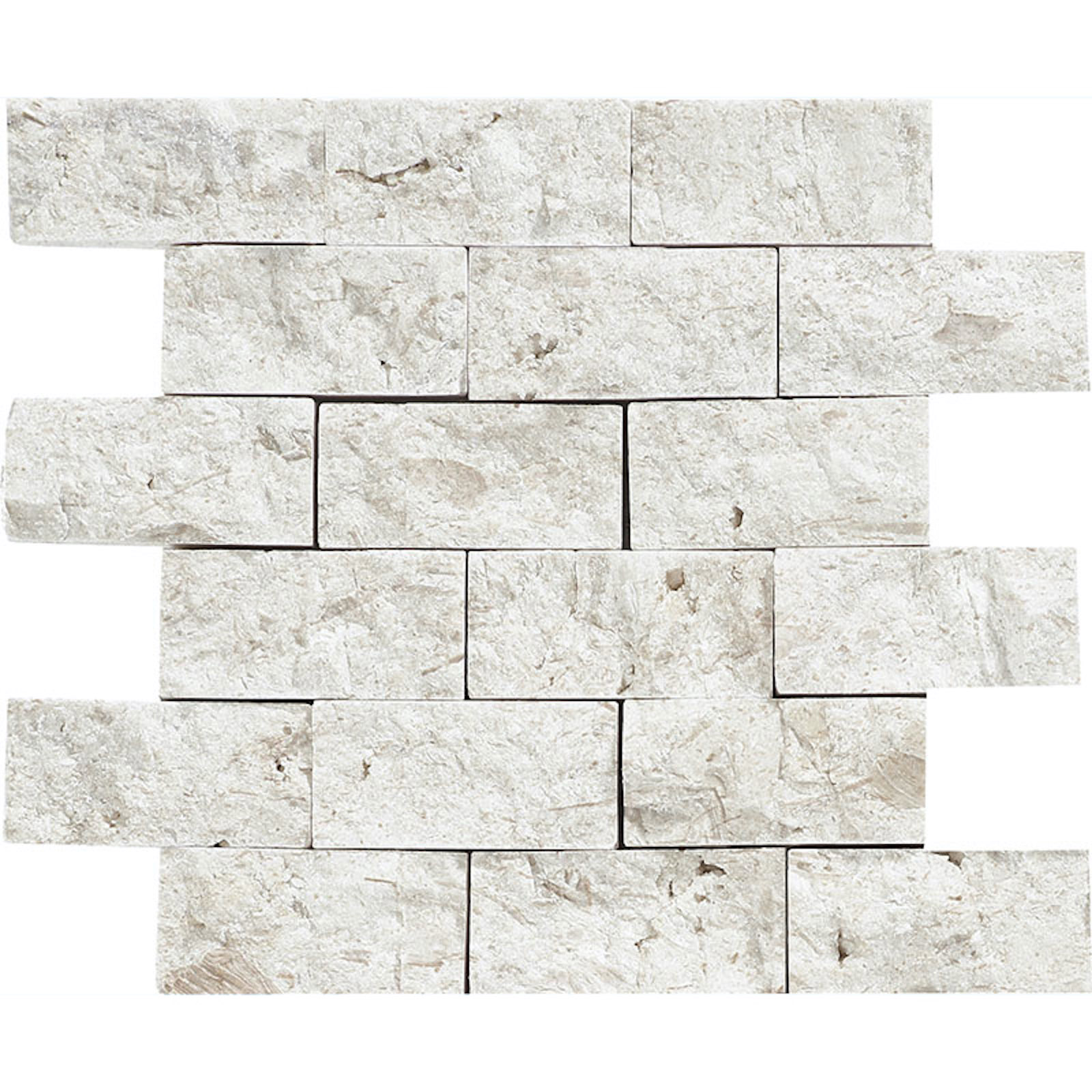 MYRA BEIGE LIMESTONE SPLIT FACE 2X4 MOSAIC | Skala